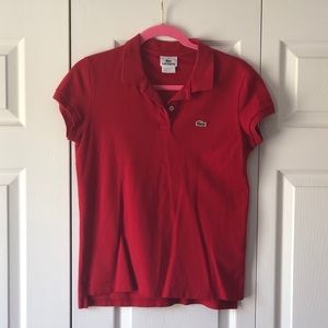 Red Lacoste polo
